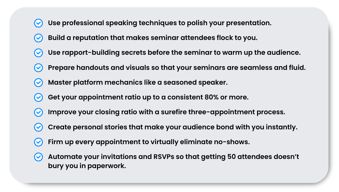 annuity seminar step by step agent training